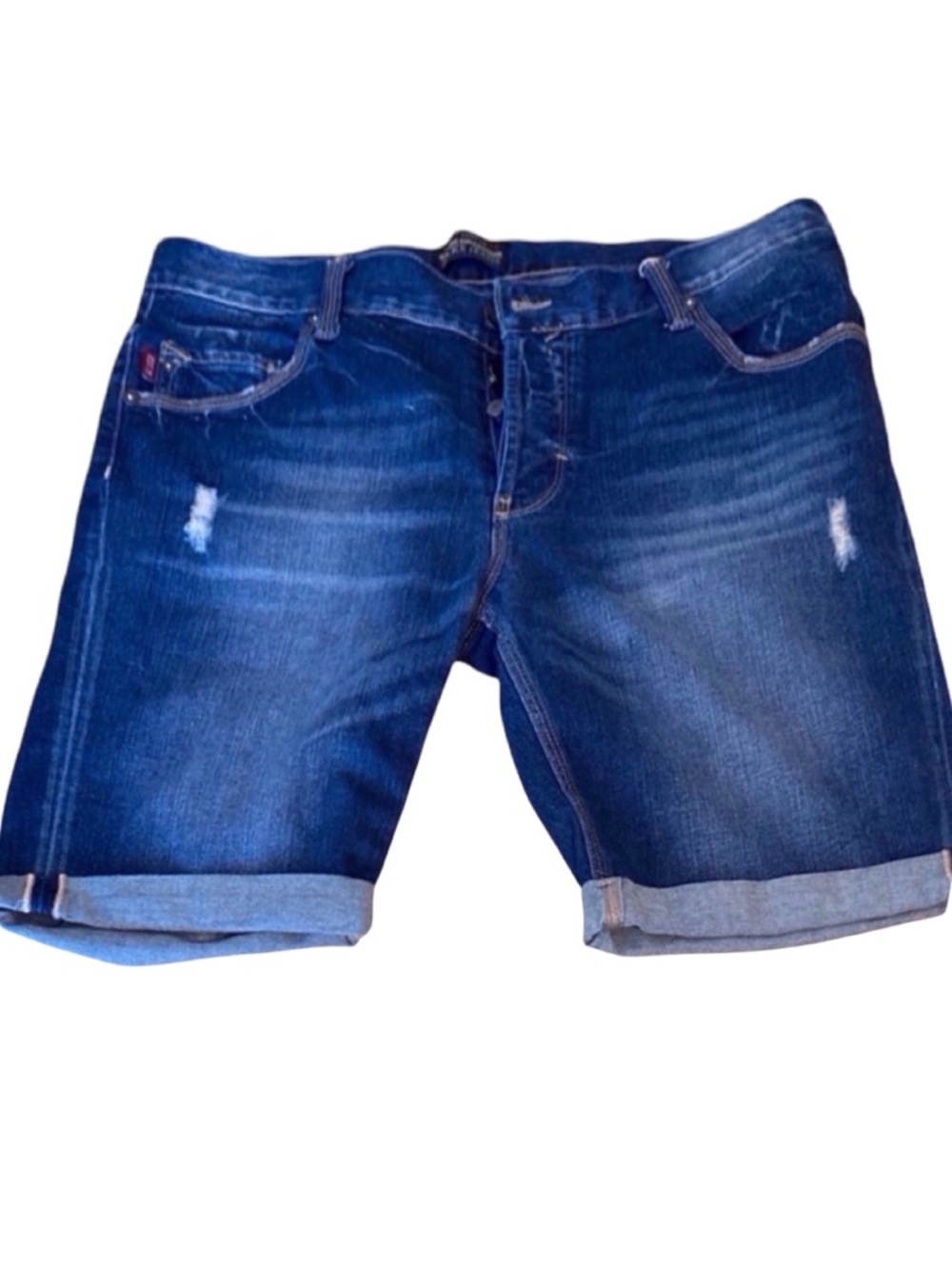Zara Women’s Dark Blue Rolled Cuff Jean Shorts 34